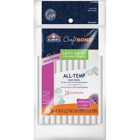 Elmer'S CraftbondR All-Temp Less Mess Mini Glue Sticks-.27x4g, 24PK